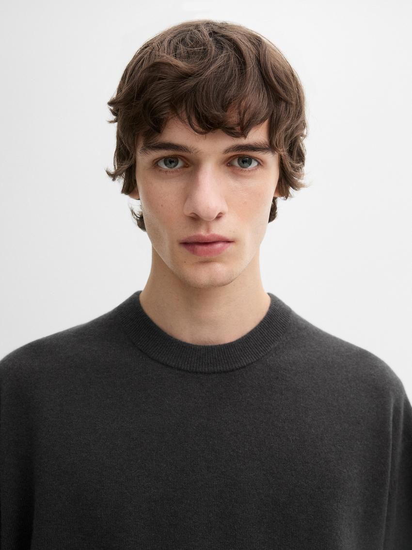 Massimo Dutti Cashmere Knitted Men Jumpers Dark Grey | US-CX8603215