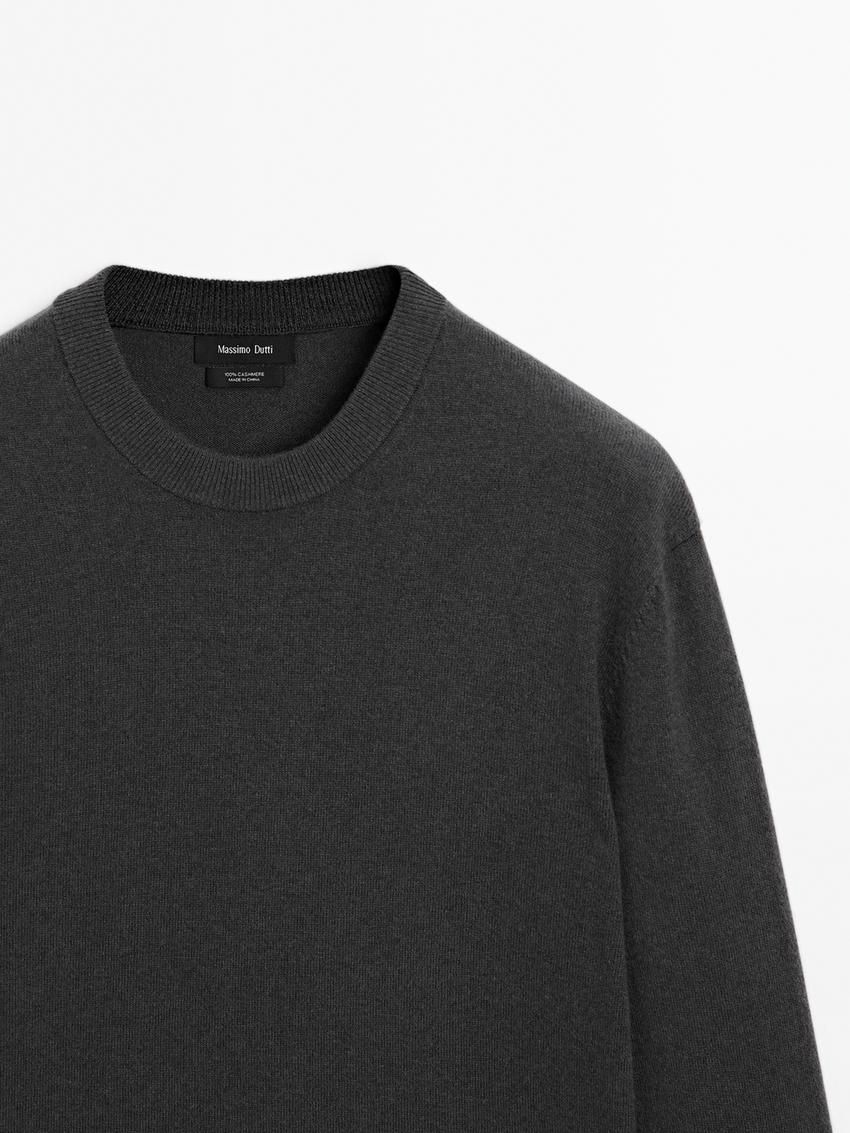 Massimo Dutti Cashmere Knitted Men Jumpers Dark Grey | US-CX8603215