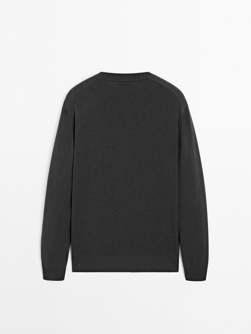 Massimo Dutti Cashmere Knitted Men Jumpers Dark Grey | US-CX8603215