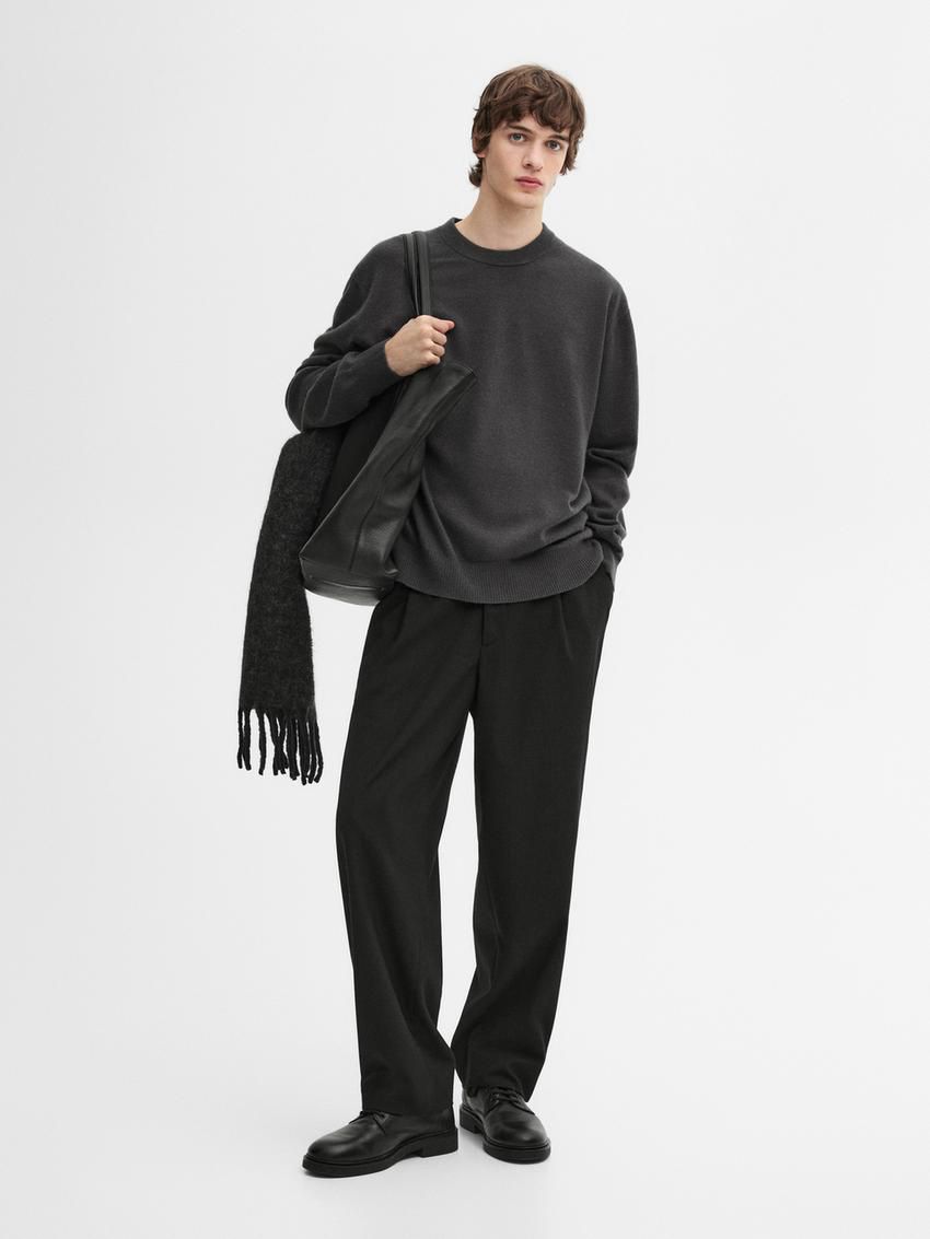 Massimo Dutti Cashmere Knitted Men Jumpers Dark Grey | US-CX8603215