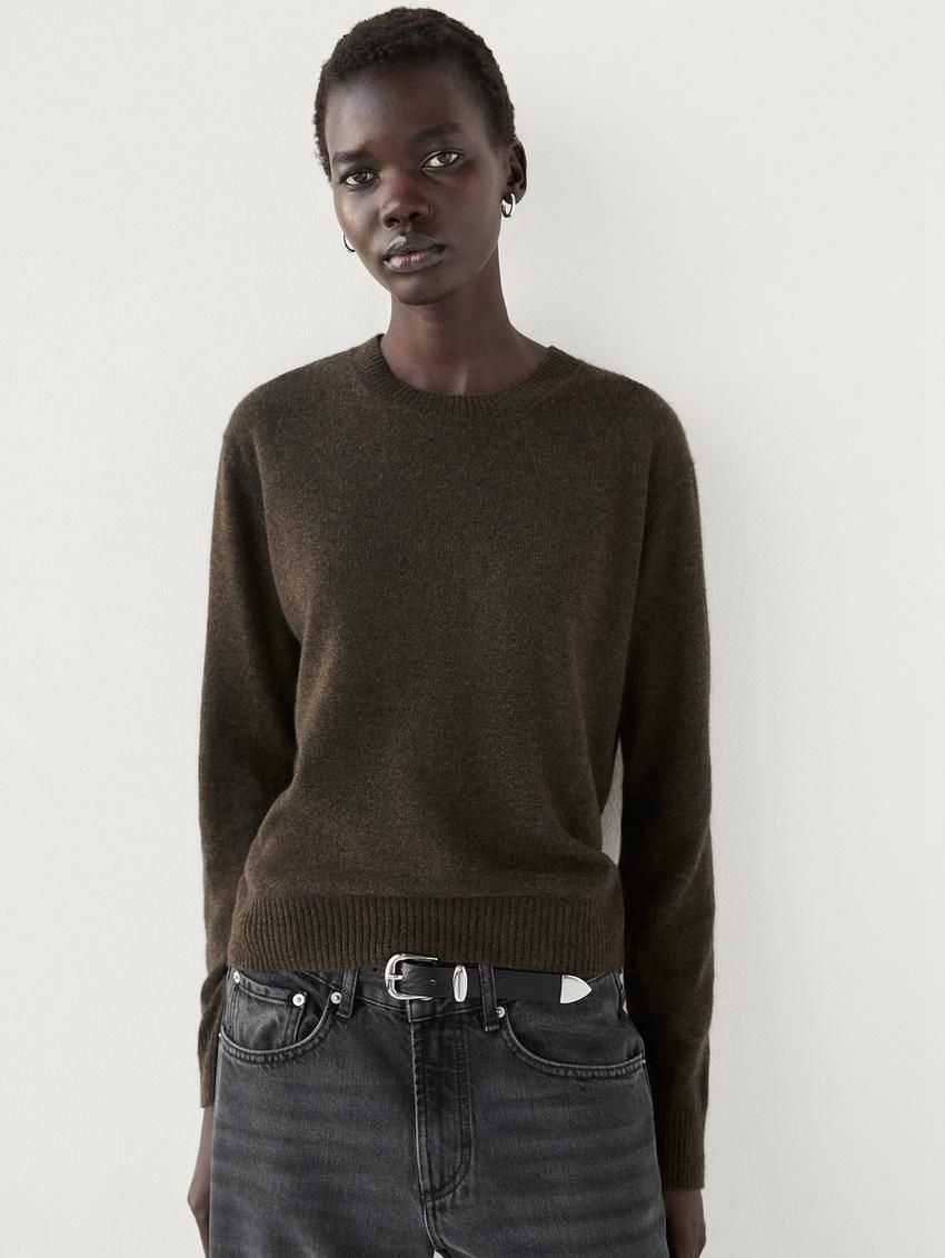 Massimo Dutti Cashmere Knitted Women Jumpers Dark Khaki | US-HX8036251