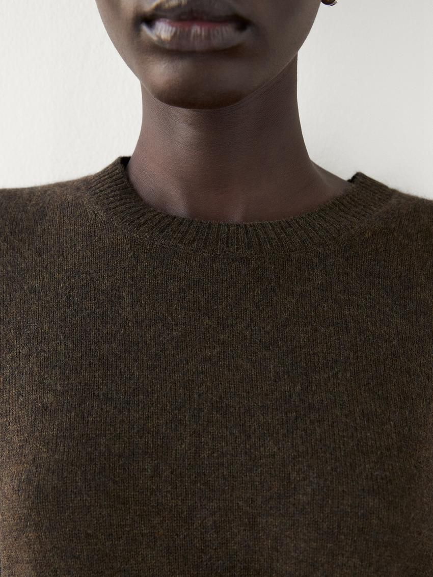 Massimo Dutti Cashmere Knitted Women Jumpers Dark Khaki | US-HX8036251