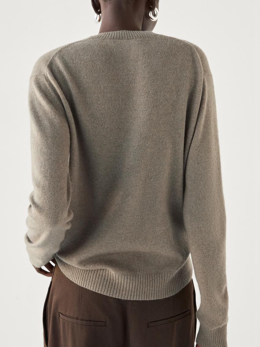 Massimo Dutti Cashmere Knitted Women Jumpers Khaki | US-RX3814629