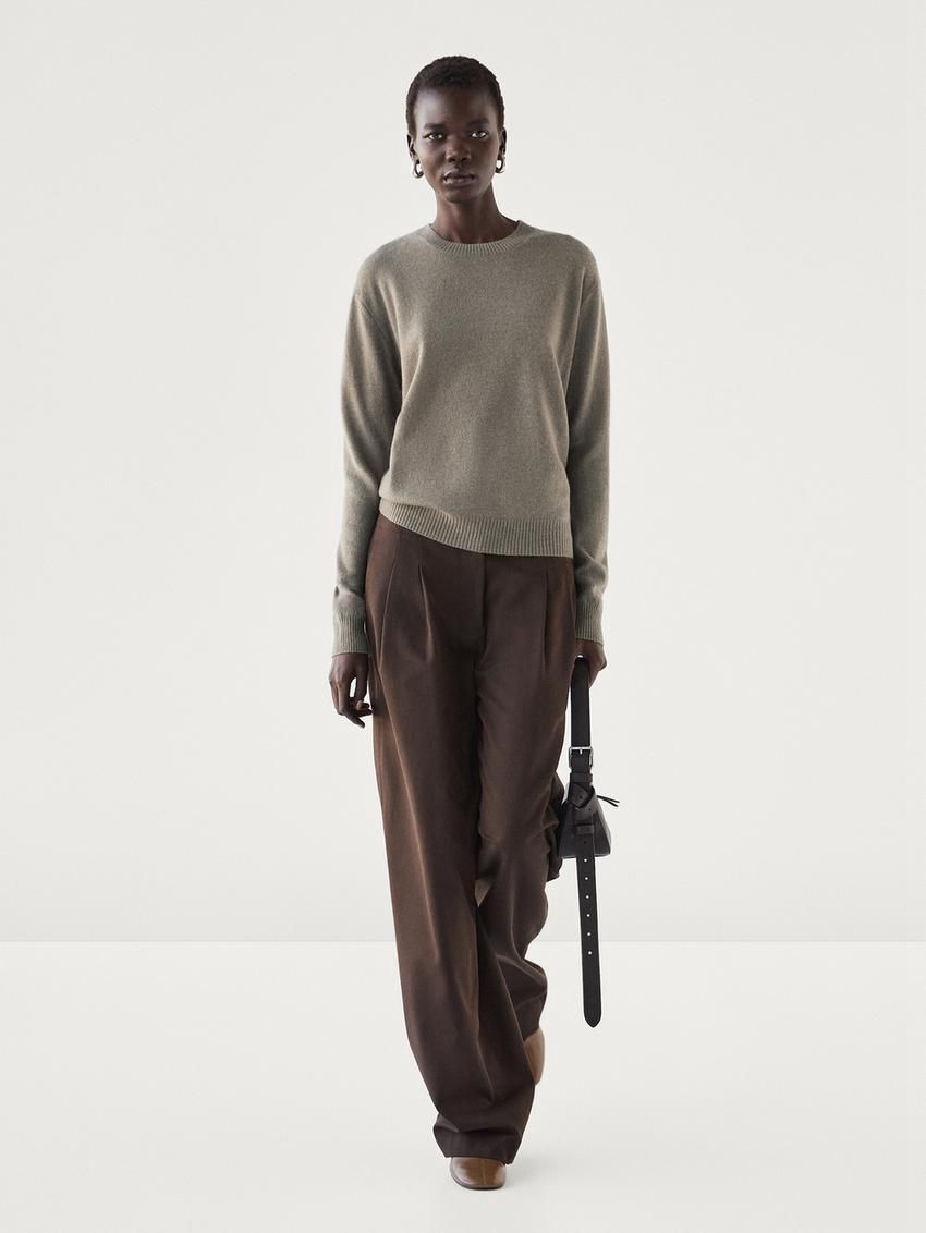 Massimo Dutti Cashmere Knitted Women Jumpers Khaki | US-RX3814629