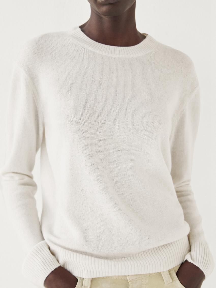 Massimo Dutti Cashmere Knitted Women Jumpers Cream | US-SX7612094