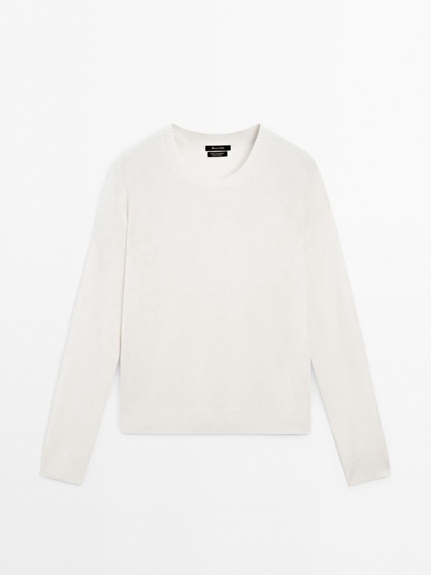 Massimo Dutti Cashmere Knitted Women Jumpers Cream | US-SX7612094