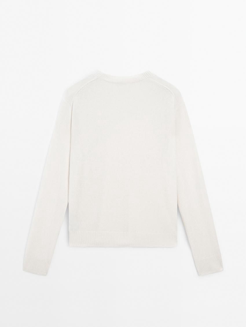 Massimo Dutti Cashmere Knitted Women Jumpers Cream | US-SX7612094
