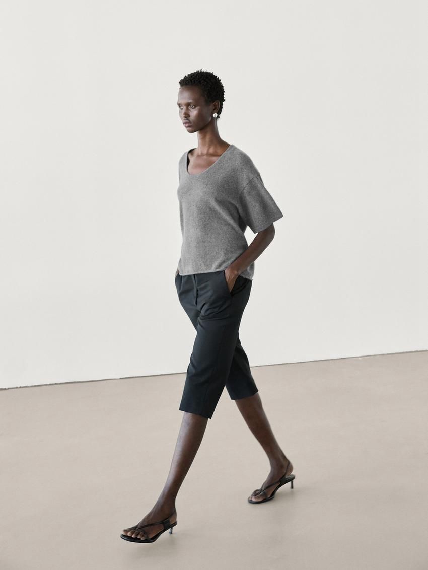 Massimo Dutti Cashmere With Flecked Detail Women Sweater Grey | US-AK7496812