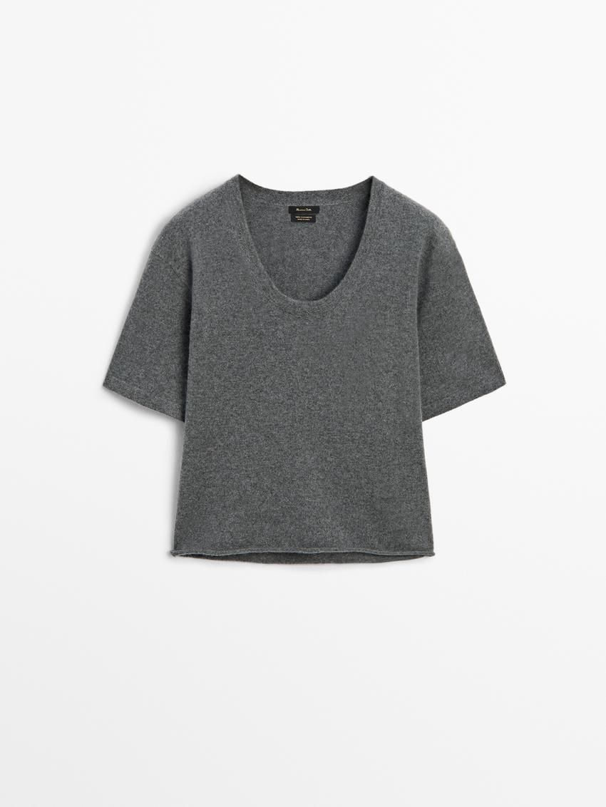 Massimo Dutti Cashmere With Flecked Detail Women Sweater Grey | US-AK7496812