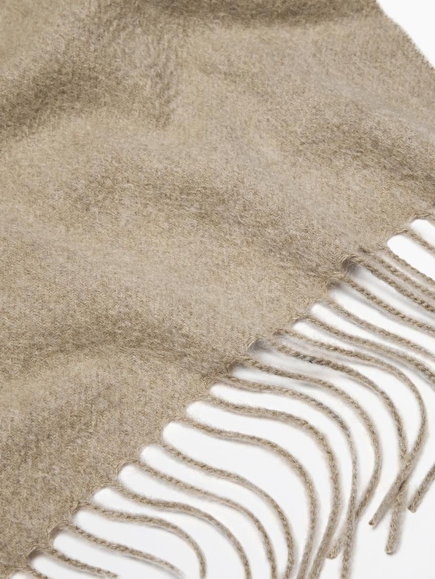 Massimo Dutti Cashmere With Fringing Women Scarf Beige | US-OW8413762
