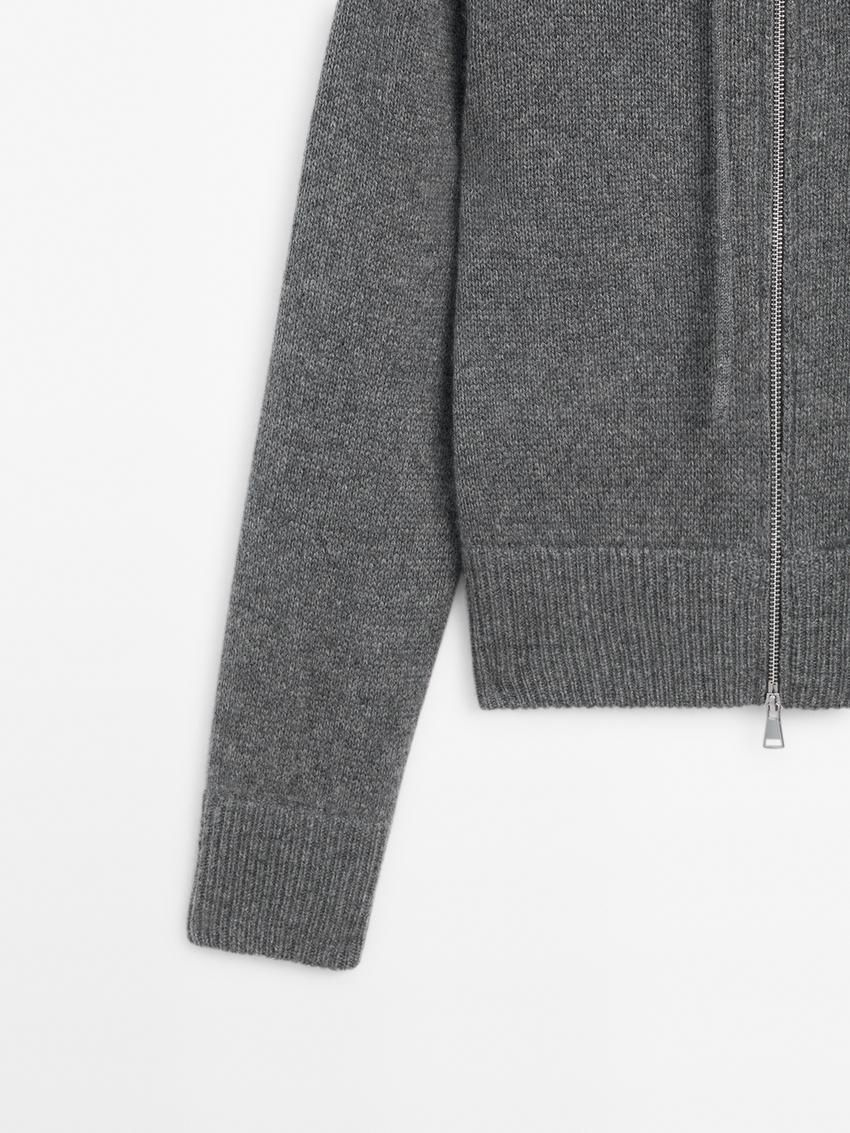 Massimo Dutti Cashmere With Hood Women Cardigan Grey | US-UW0245319
