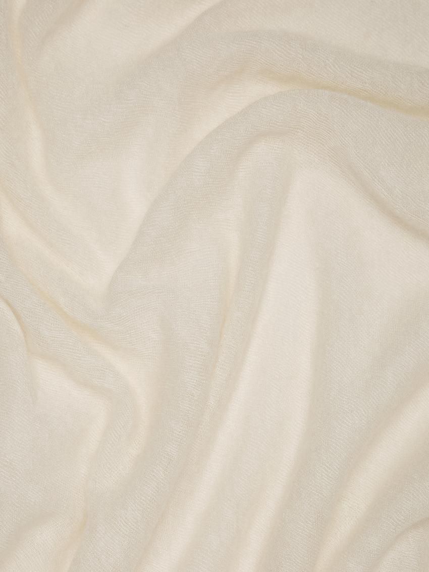 Massimo Dutti Cashmere With Melange Detail Women Scarf Cream | US-YR0478139