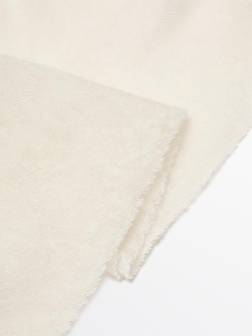 Massimo Dutti Cashmere With Melange Detail Women Scarf Cream | US-YR0478139