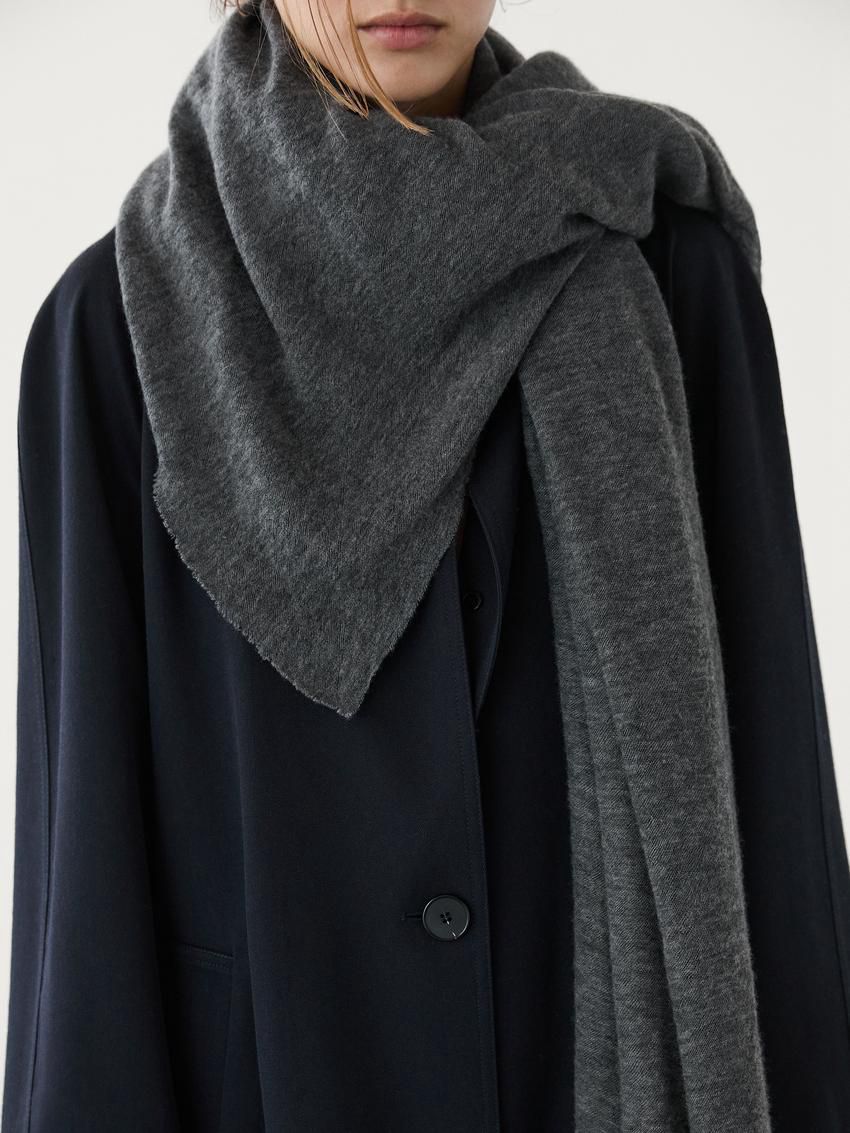 Massimo Dutti Cashmere With Melange Detail Women Scarf Grey | US-AZ3746028