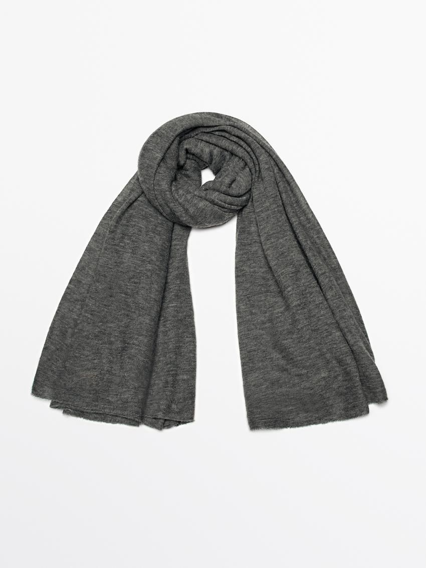 Massimo Dutti Cashmere With Melange Detail Women Scarf Grey | US-AZ3746028