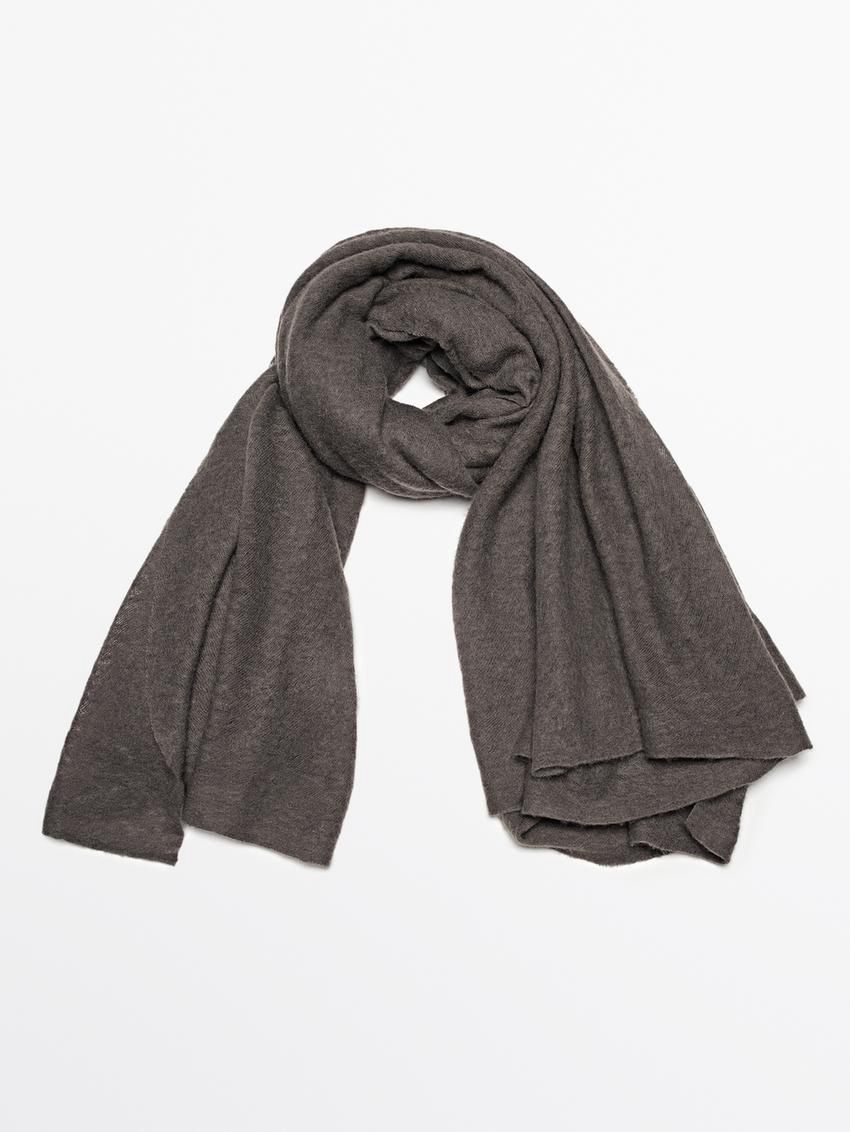 Massimo Dutti Cashmere With Melange Detail Women Scarf Brown Grey | US-DY1520684