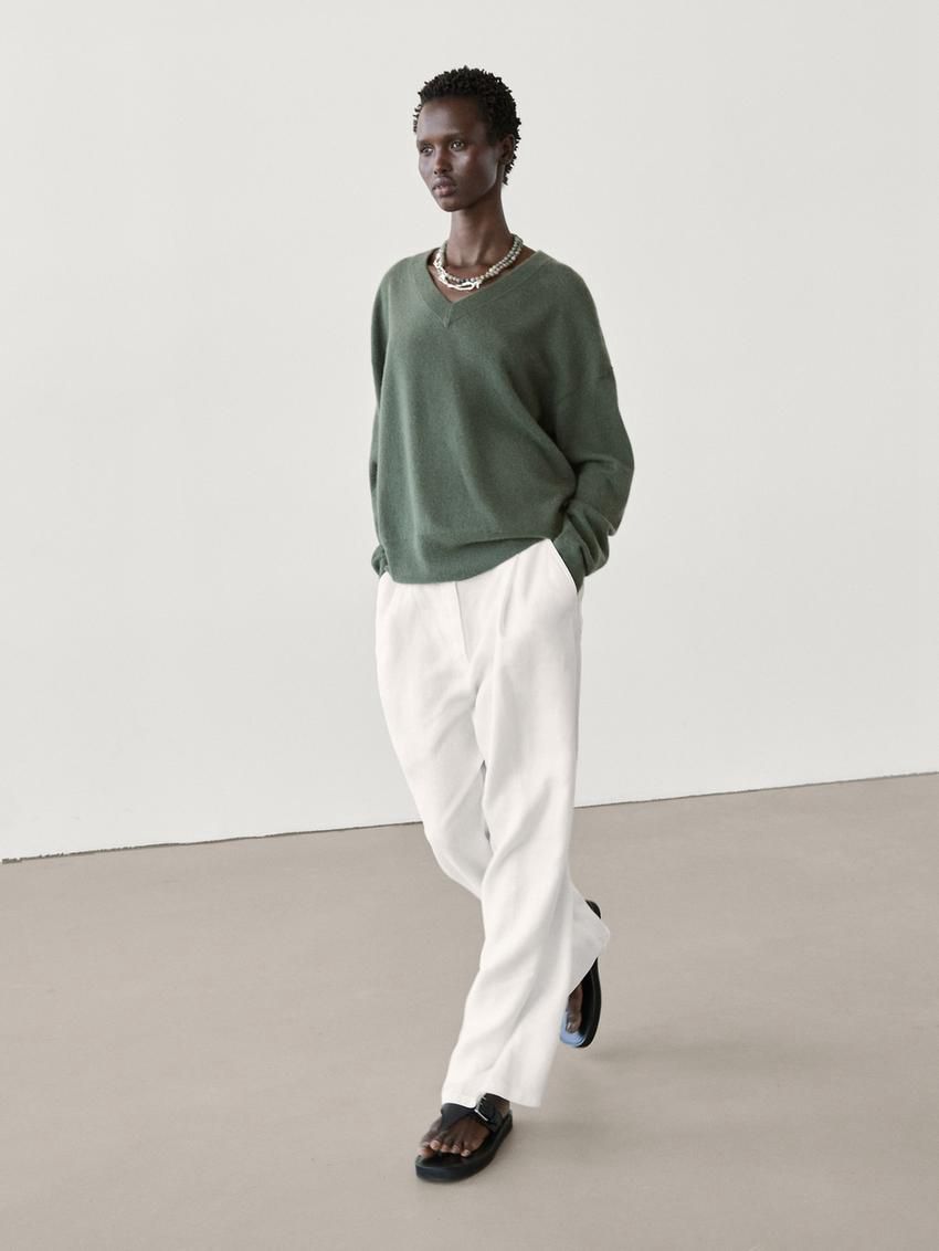 Massimo Dutti Cashmere Women Jumpers Dark Green | US-UA4752398