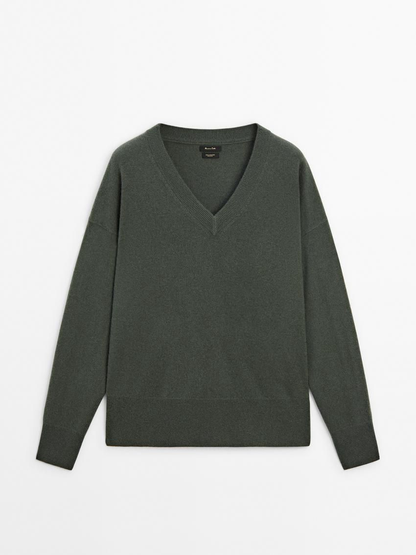 Massimo Dutti Cashmere Women Jumpers Dark Green | US-UA4752398