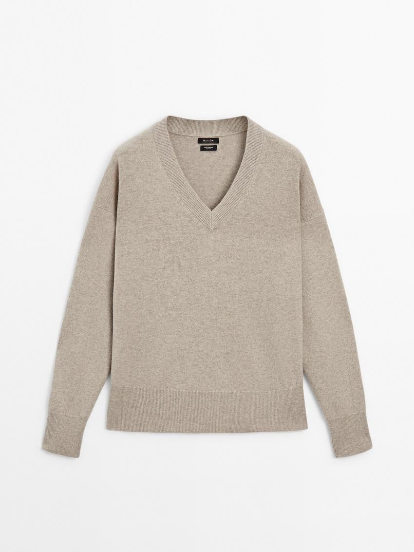 Massimo Dutti Cashmere Women Jumpers Khaki | US-KL5768109