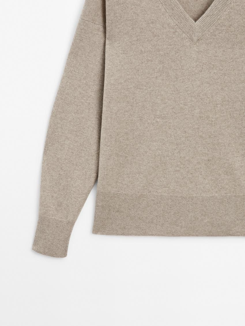 Massimo Dutti Cashmere Women Jumpers Khaki | US-KL5768109