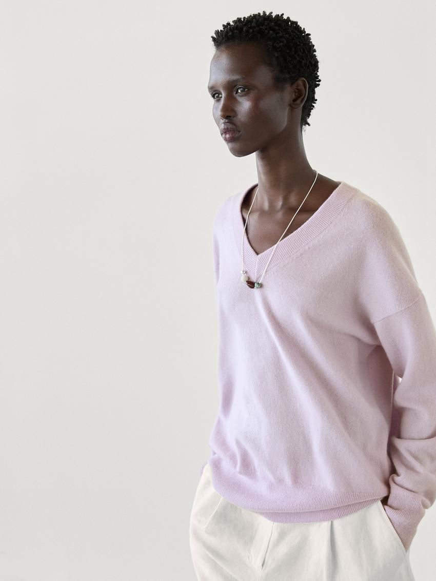 Massimo Dutti Cashmere Women Jumpers Light Purple | US-VG2471635
