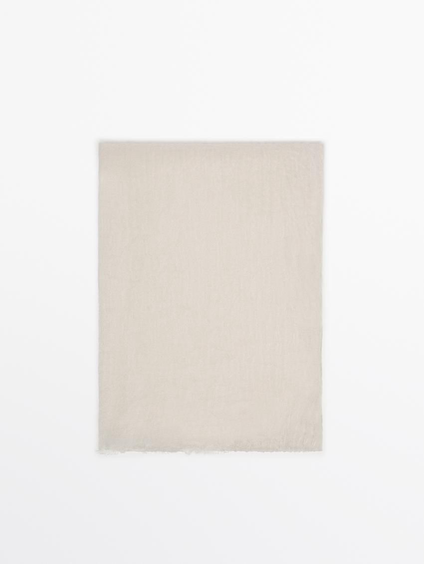 Massimo Dutti Cashmere Women Scarf Cream | US-YX1658702