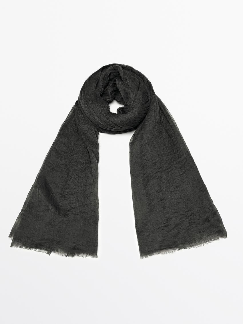 Massimo Dutti Cashmere Women Scarf Dark Grey | US-MA7905623