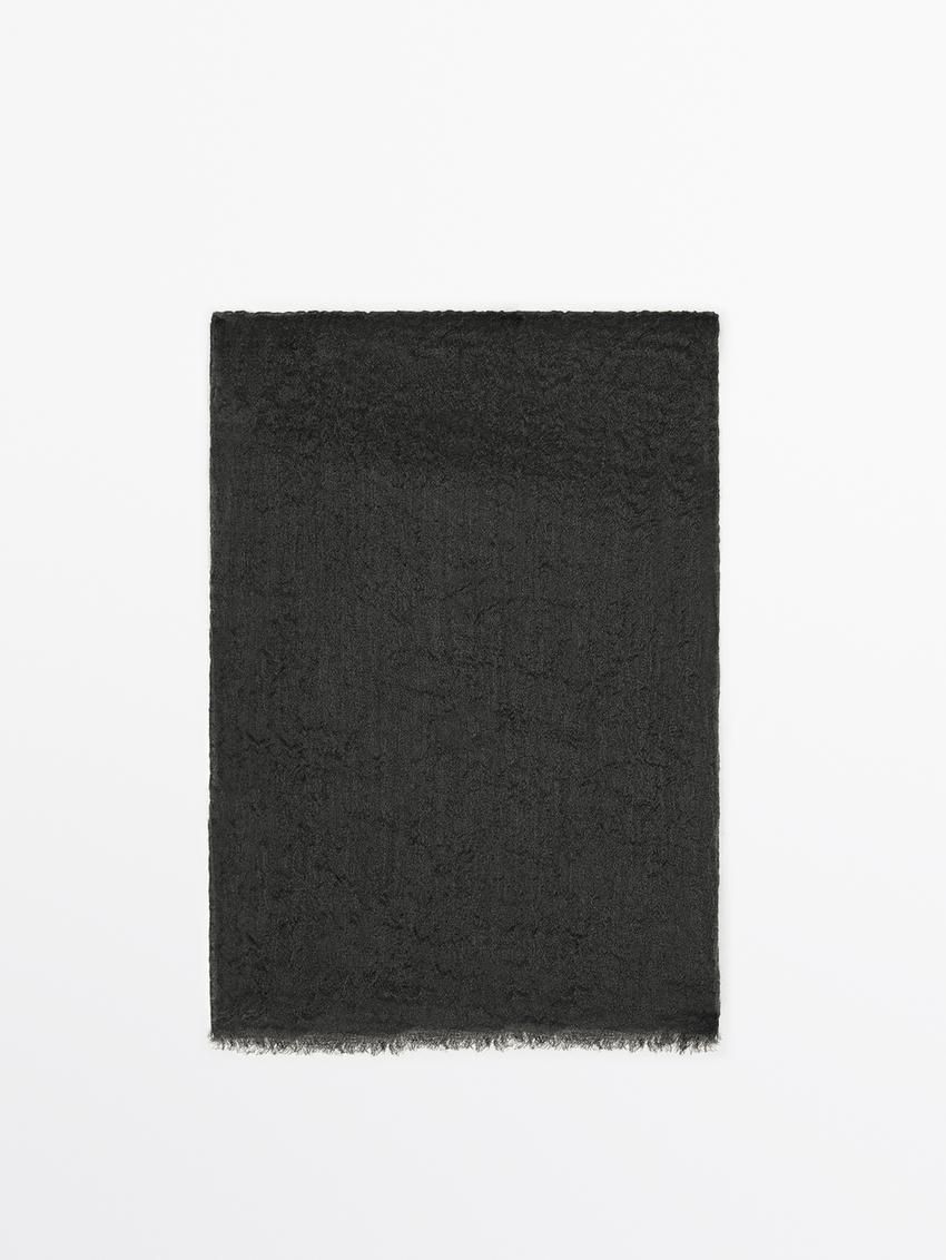 Massimo Dutti Cashmere Women Scarf Dark Grey | US-MA7905623