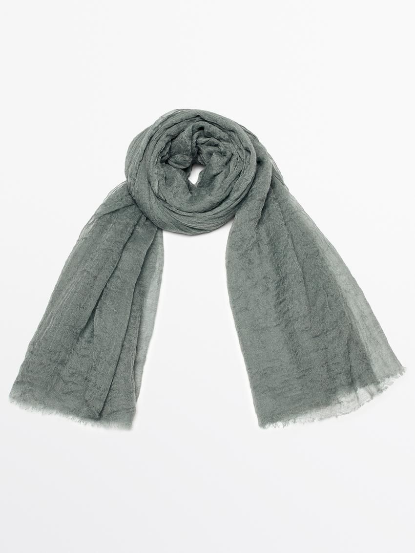Massimo Dutti Cashmere Women Scarf Grey | US-UJ4135968