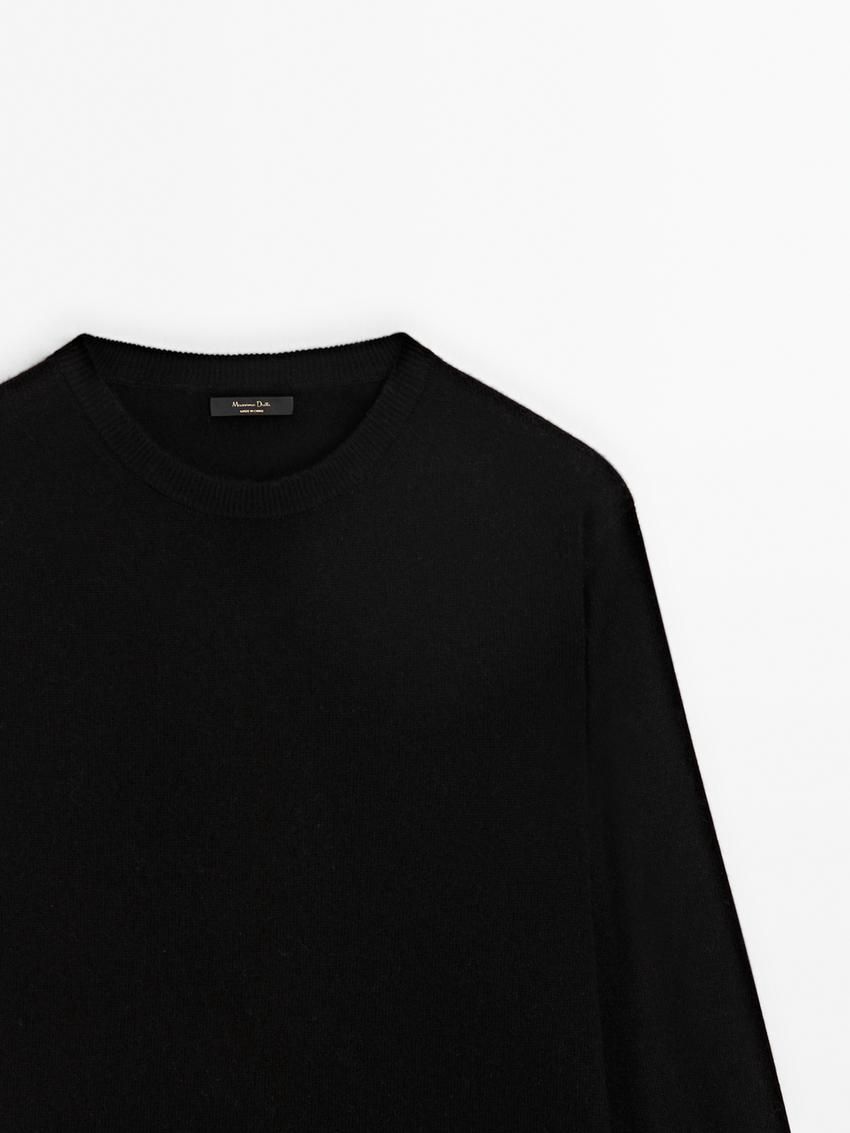Massimo Dutti Cashmere Wool Crew Neck Women Jumpers Black | US-XL8496523