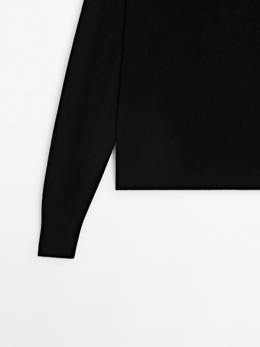 Massimo Dutti Cashmere Wool Crew Neck Women Jumpers Black | US-XL8496523
