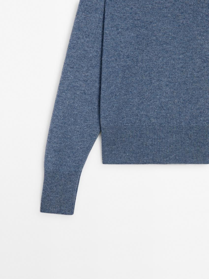 Massimo Dutti Cashmere Wool Crew Neck Women Jumpers Blue | US-IV5820346