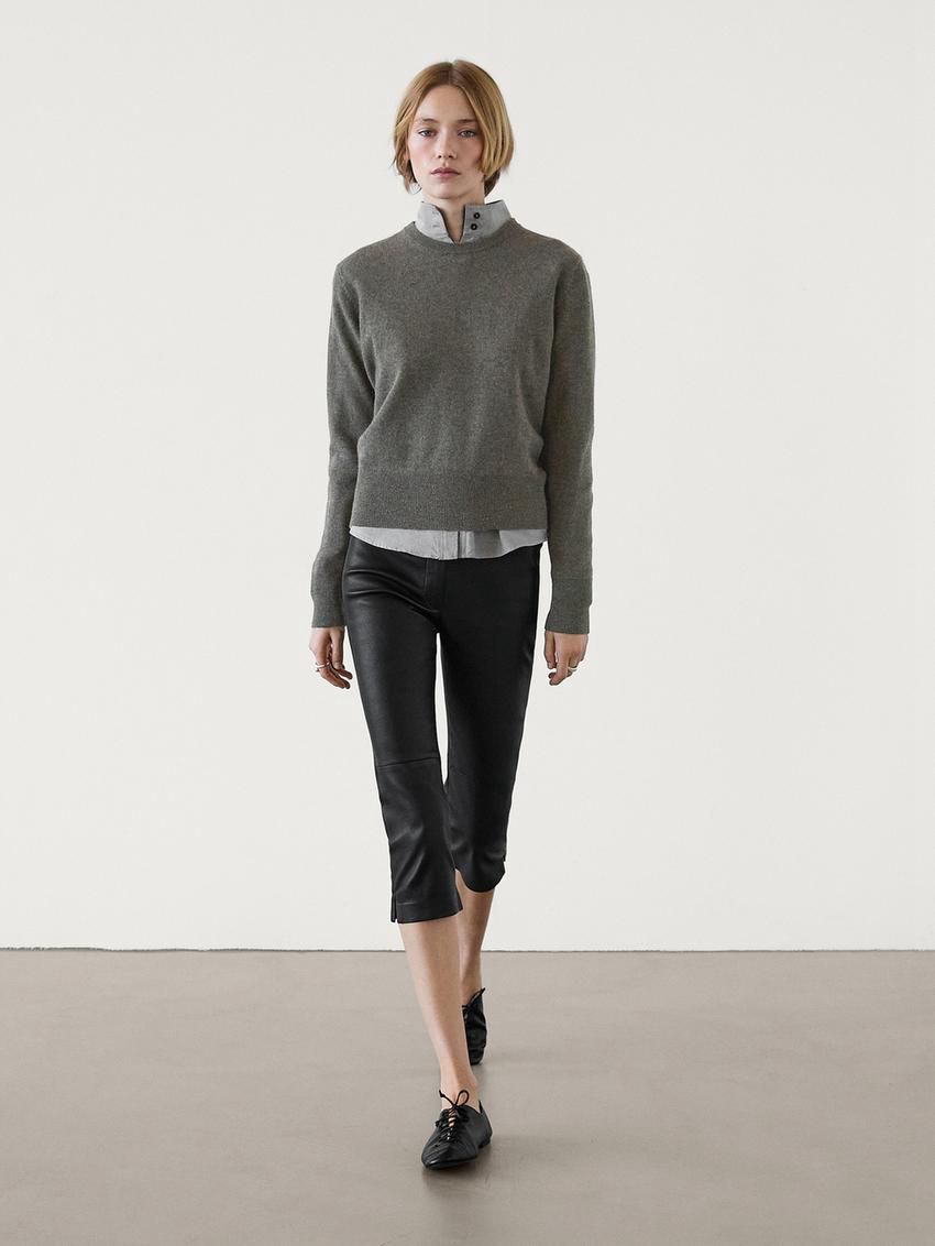 Massimo Dutti Cashmere Wool Crew Neck Women Jumpers Grey | US-BW7423159
