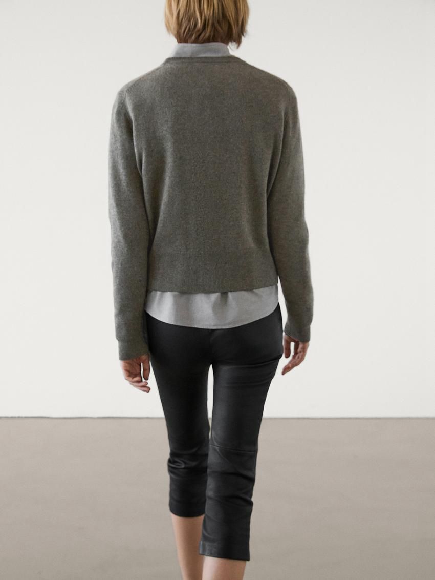 Massimo Dutti Cashmere Wool Crew Neck Women Jumpers Grey | US-BW7423159