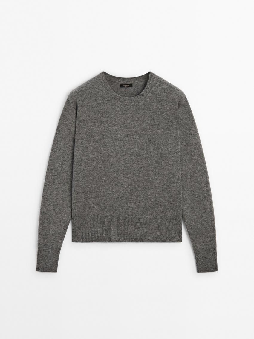 Massimo Dutti Cashmere Wool Crew Neck Women Jumpers Grey | US-BW7423159