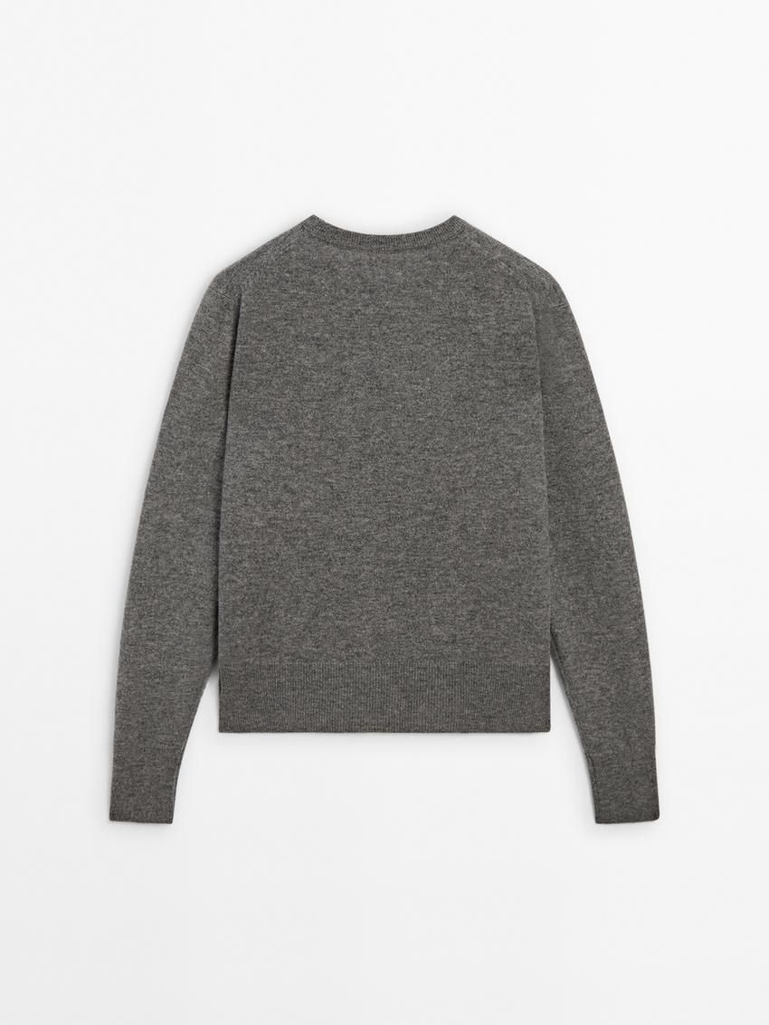 Massimo Dutti Cashmere Wool Crew Neck Women Jumpers Grey | US-BW7423159