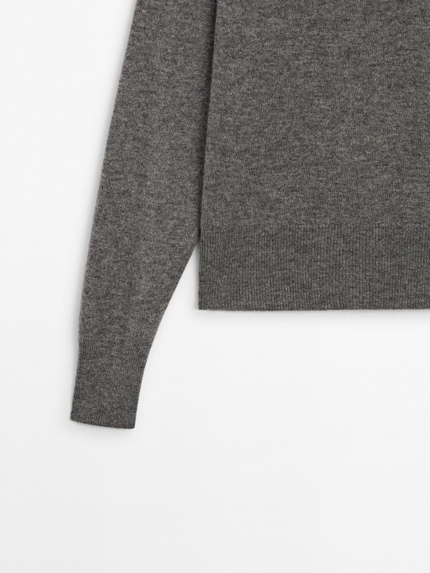 Massimo Dutti Cashmere Wool Crew Neck Women Jumpers Grey | US-BW7423159