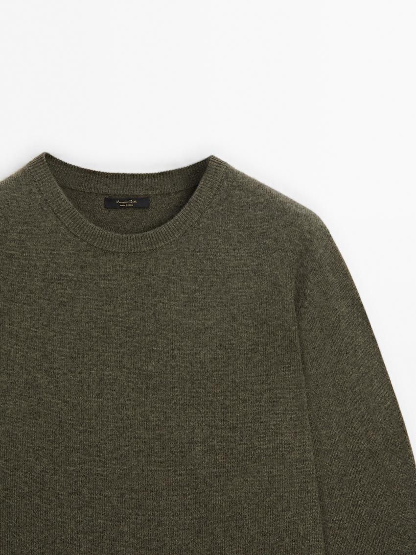 Massimo Dutti Cashmere Wool Crew Neck Women Jumpers Green | US-GH1593074