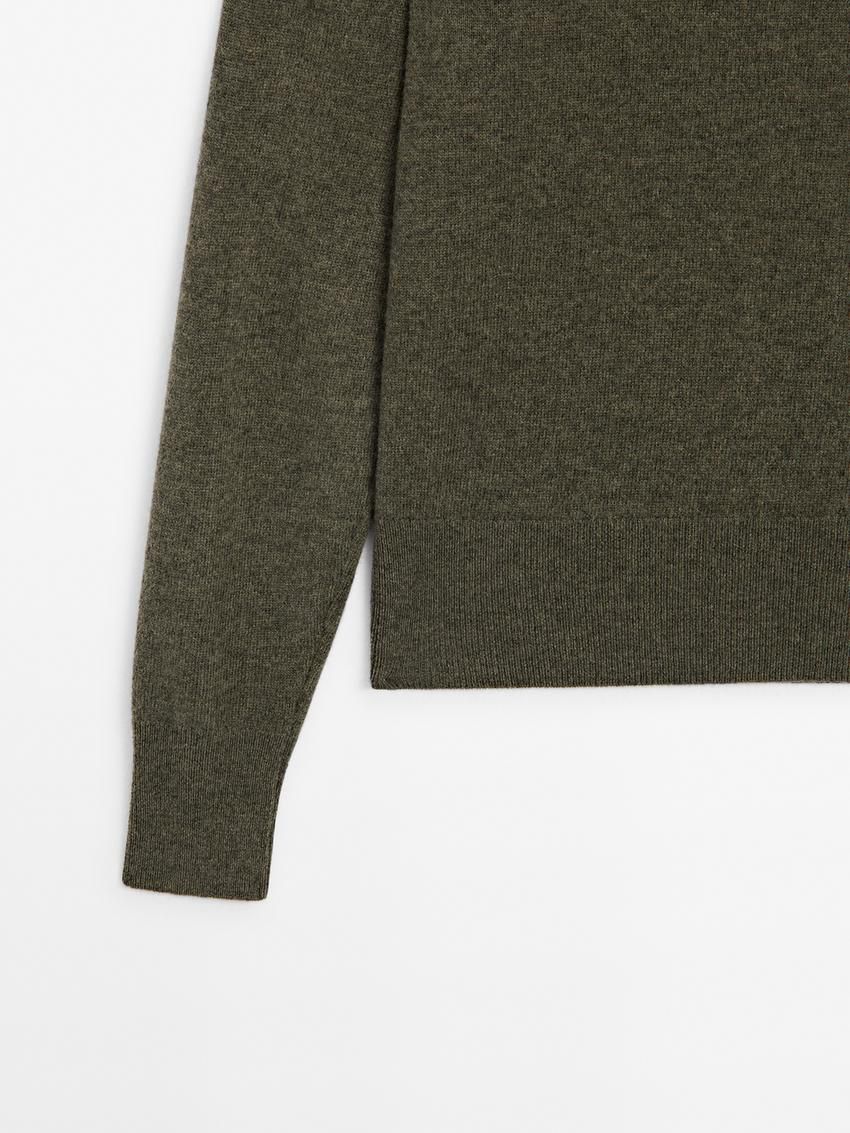 Massimo Dutti Cashmere Wool Crew Neck Women Jumpers Green | US-GH1593074