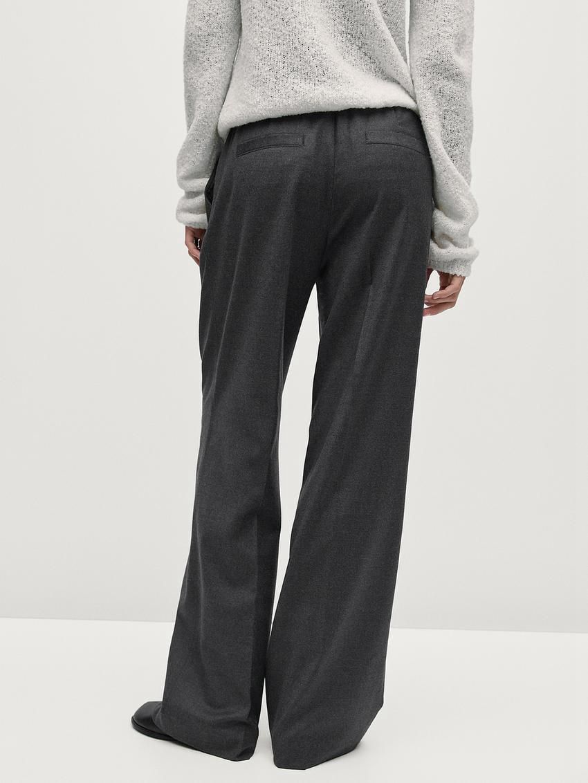 Massimo Dutti Cool Wool Pleated Women Trousers Dark Grey | US-UQ4706395