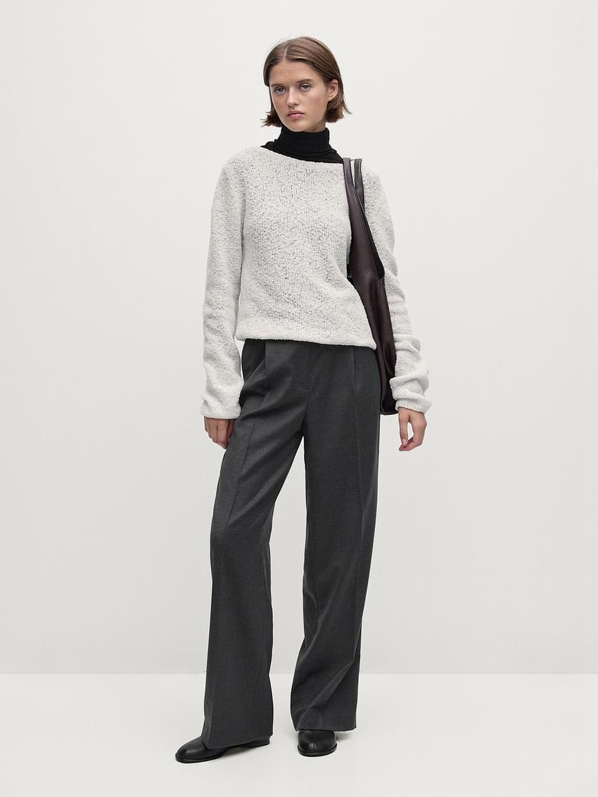 Massimo Dutti Cool Wool Pleated Women Trousers Dark Grey | US-UQ4706395