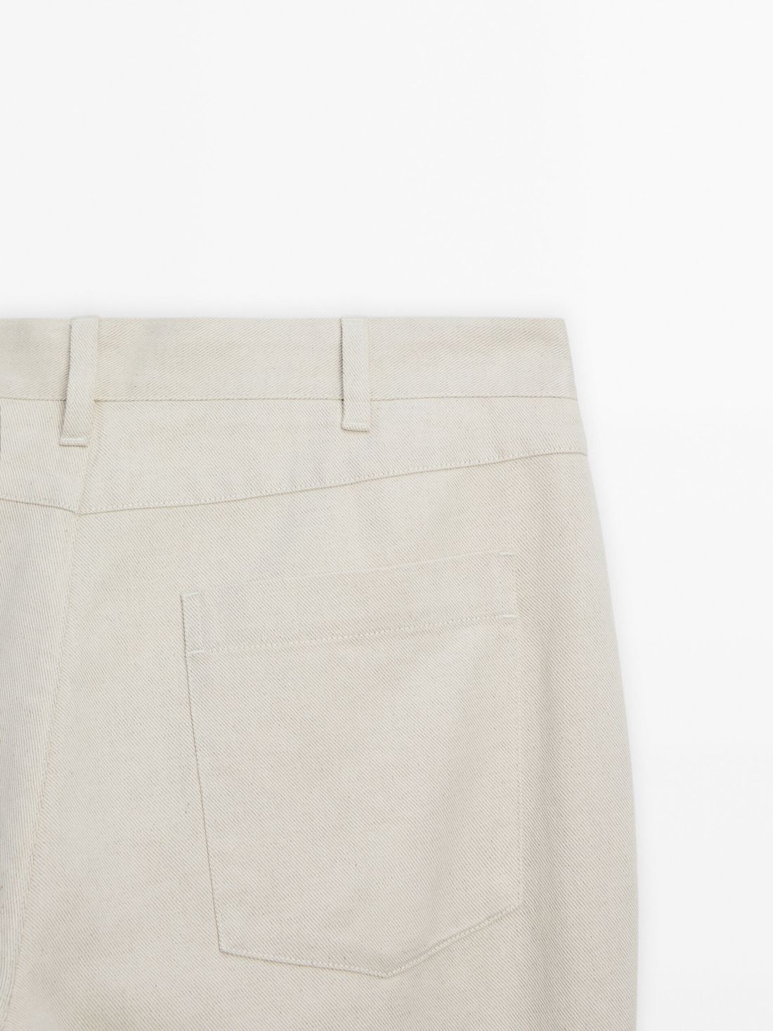 Massimo Dutti Cotton And Linen Blend Tapered Fit Men Trousers Light Beige | US-SG7815496