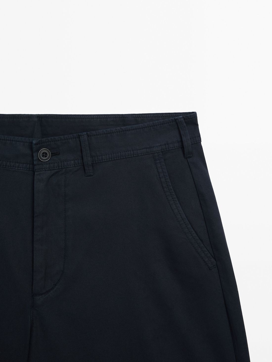 Massimo Dutti Cotton Bermuda Shorts Men Trousers Navy | US-LZ5347680