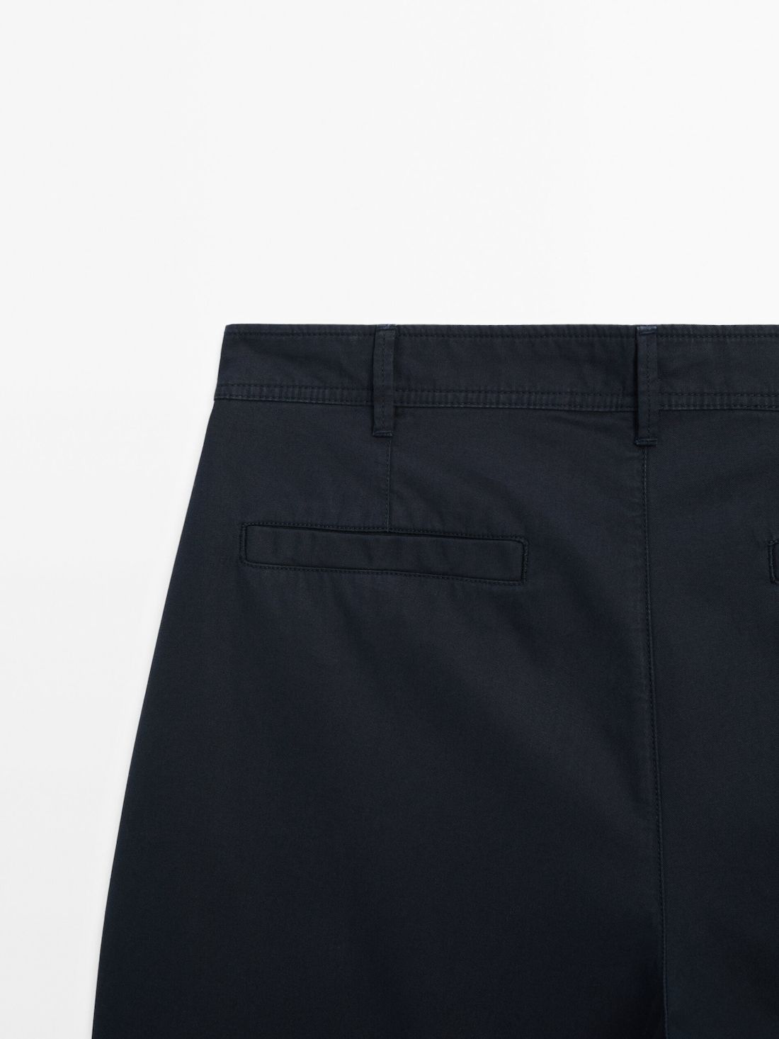 Massimo Dutti Cotton Bermuda Shorts Men Trousers Navy | US-LZ5347680