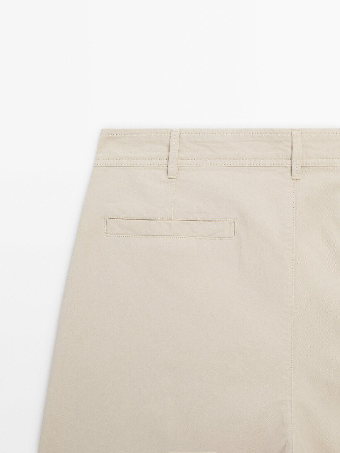 Massimo Dutti Cotton Bermuda Shorts Men Trousers Light Beige | US-WJ2038165