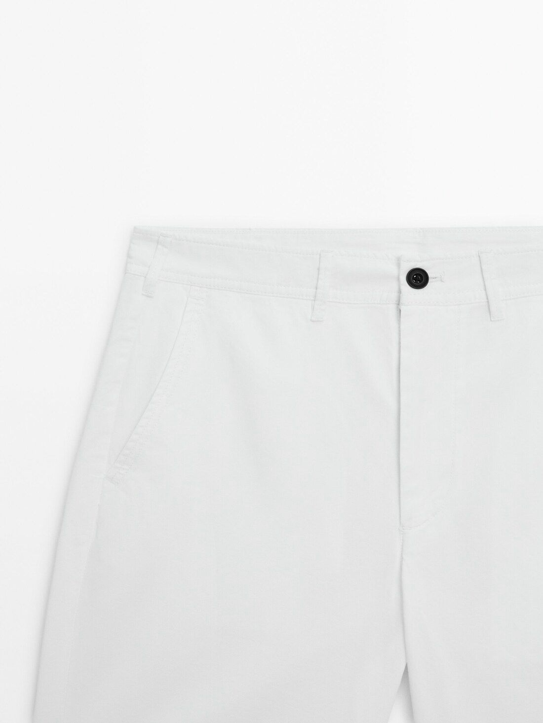 Massimo Dutti Cotton Bermuda Shorts Men Trousers White | US-SQ8604521