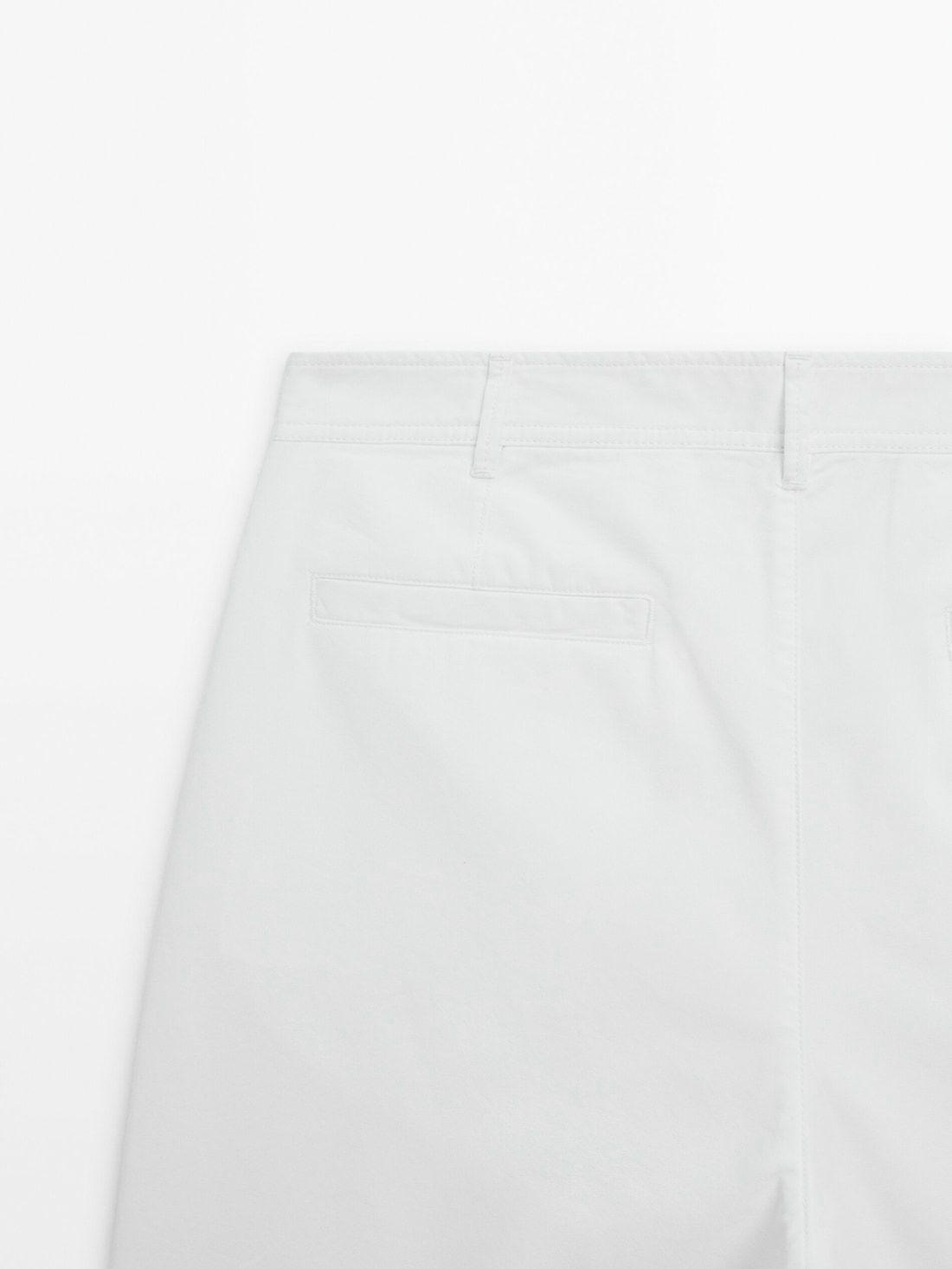 Massimo Dutti Cotton Bermuda Shorts Men Trousers White | US-SQ8604521