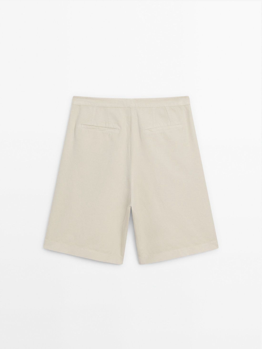 Massimo Dutti Cotton Blend Bermuda With Darts Women Shorts Cream | US-QM5794280