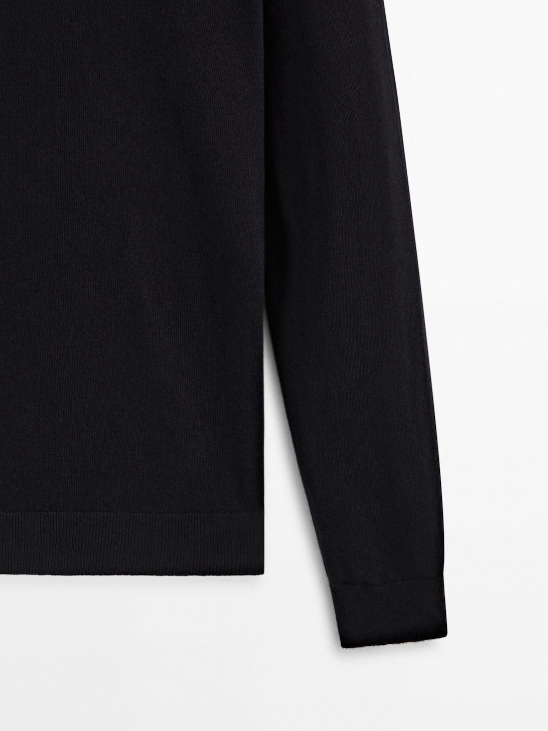 Massimo Dutti Cotton Blend High Neck Men Sweater Black | US-TA4517603
