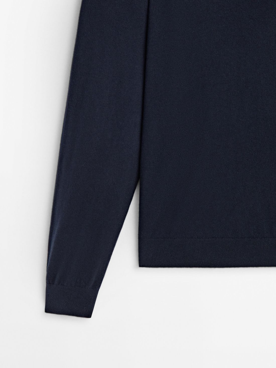 Massimo Dutti Cotton Blend High Neck Men Sweater Navy | US-AX0526894